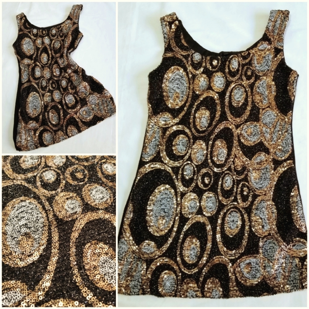 ZOEY Midnight Lightning Sequin Tank Top Sleeveless